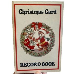 Vintage 1984 Christmas Card Record Book Unused Adorable Hardback Clean